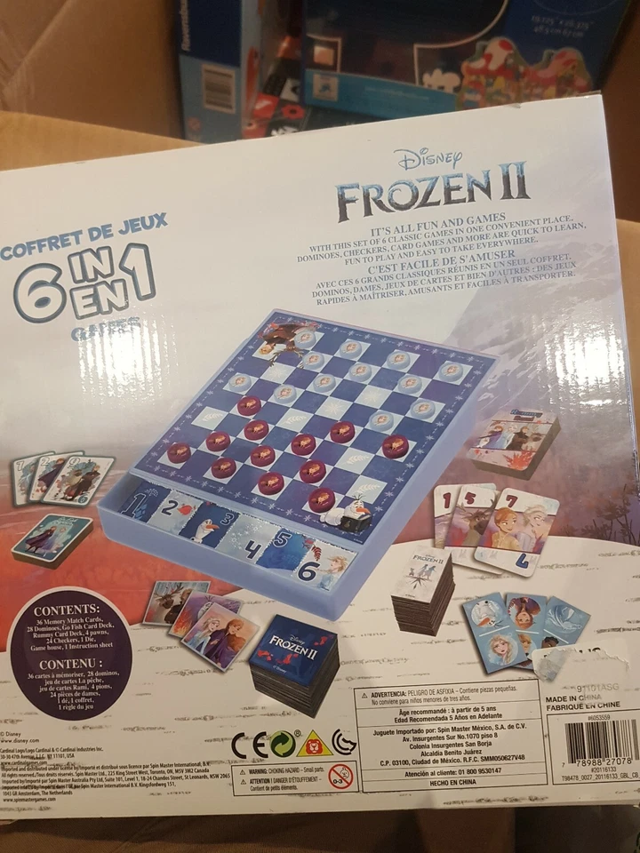Frozen 6 In 1 Games Checkers Gofish Rummy Dominoes Memory Match Snake ladders - Image 2 of 2