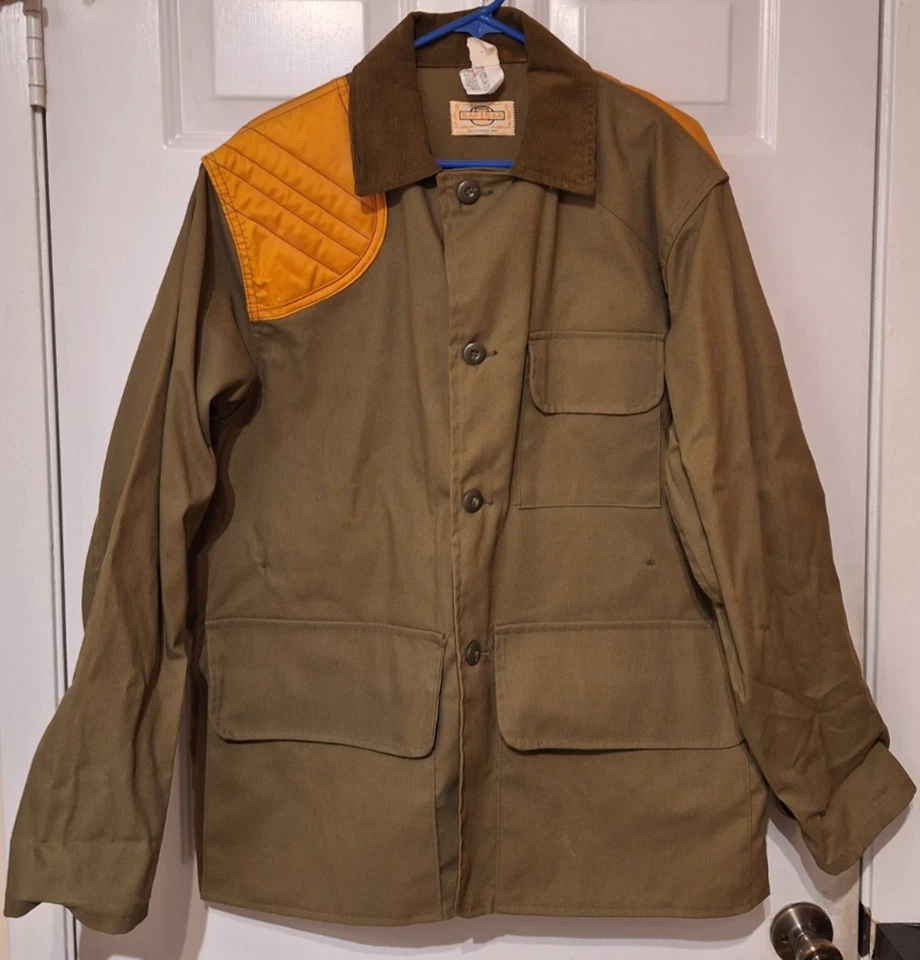 De Colección SafTBak Chaqueta Para Hombres Grande Caza Lona Juego Bolsa EE. UU. Naranja Marrón Acolchada Foto 3 de 4