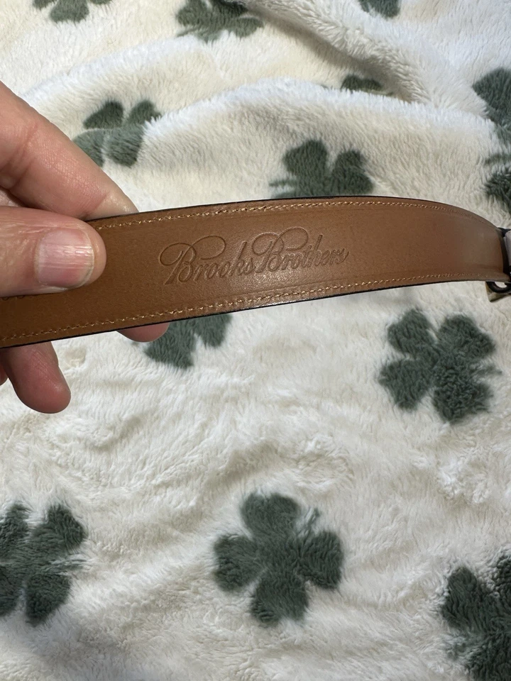 Cinto de Couro Brooks Brothers Cordovan – Fivela de Latão de Couro Horween Preto EUA - Imagem 4 de 4