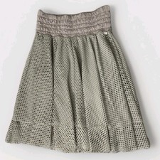 Puma En Pointe Layered Mesh A-Line Skirt Size L Lt Gray Stretch Athletic RARE 