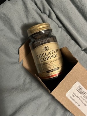 Solgar Chelated Copper 100 Tablets Exp 11/2028 Essential Mineral Supplement