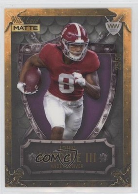 2022 MATTE Gold - Frame / Purple 25/50 John Metchie III Rookie RC Shield 0wp8