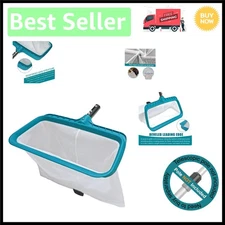 Versatile 17" Swimming Pool Leaf Rake - Heavy Duty Mesh Net for Fast Cleanup