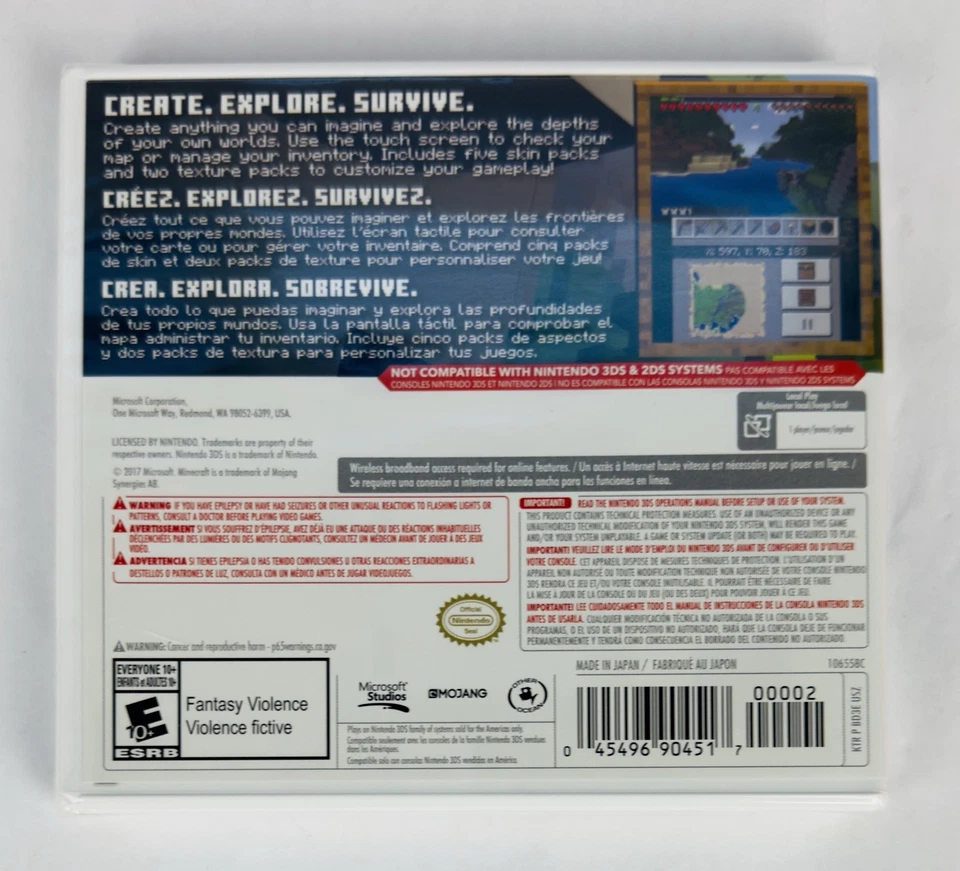 Minecraft  “New Nintendo 3DS Edition”  (3DS) NEW SEALED - Image 2 of 3
