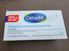 Cetaphil Cleansing Moisturising Syndet Bar Pack of 4 bars