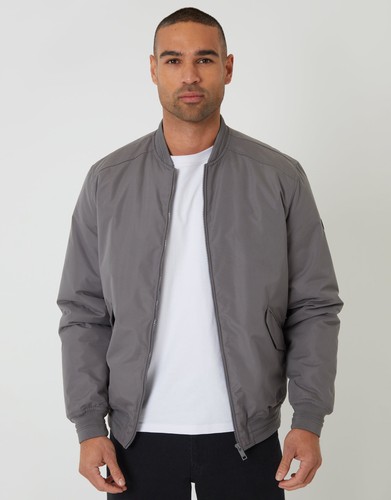 Threadbare Mens Slate Grey Bomber Jacket