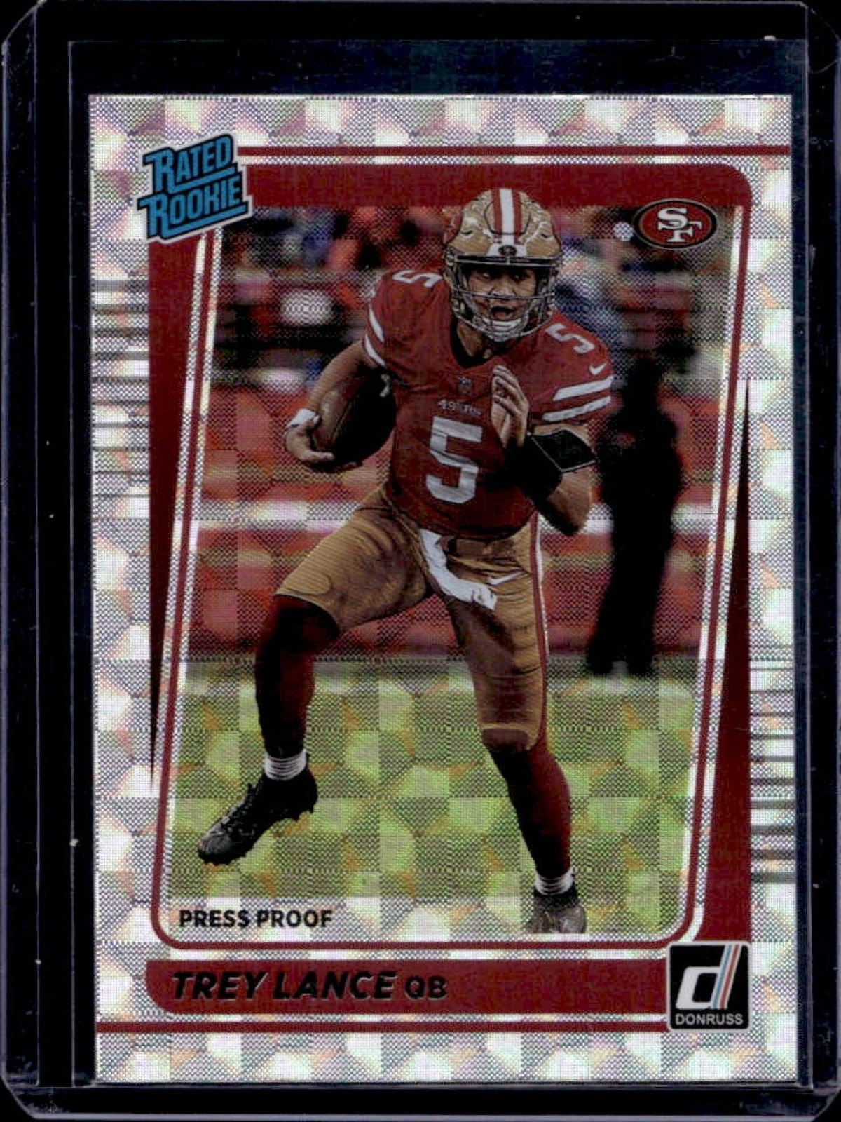 2021 Donruss Trey Lance Press Proof Hyper Rated Rookie #254 49ers