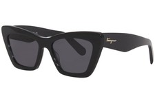 Salvatore Ferragamo SF929SN 001 Sunglasses Women's Black/Grey Lens Cat Eye 55mm