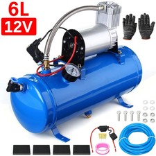 12V Air Compressor 100Psi With 6 L Tank For Air Horn Truck Boat Train Rv Pick Up