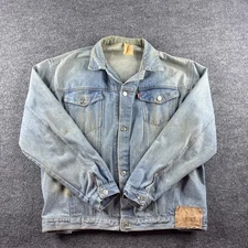 Levis Jacket Mens XL? Trucker Denim Button Metal Pockets Light Wash Distressed