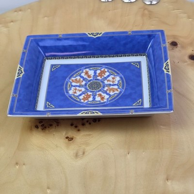Vintage Christofle Oceana Blue Gingko Bowl or Pocket Emptier Trinket Dish 