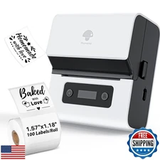 Phomemo Label Maker- M221 Address Label Printer 3’’ Portable Bluetooth Label 