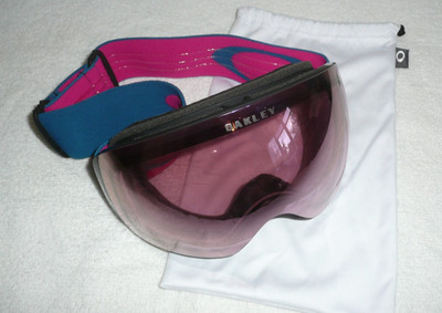 Oakley Flight Deck M Snow Goggles-Matte Black-Rose Lens+Prizm Lens & Cloth Bag