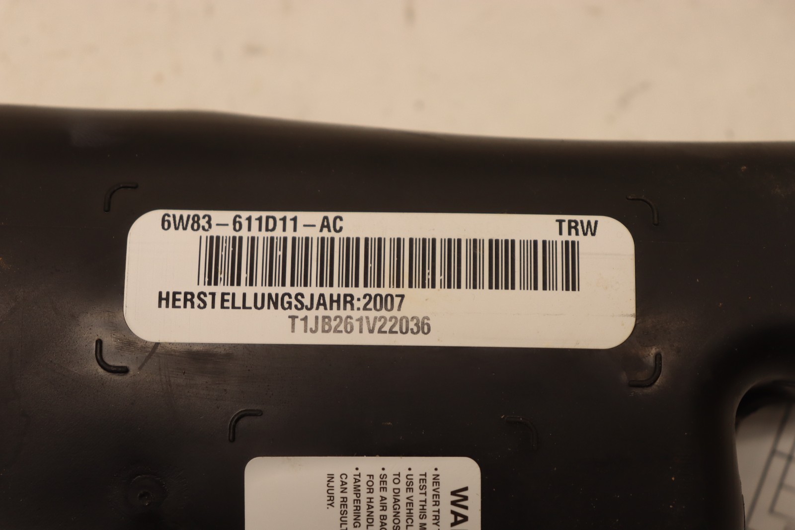 2006-2008 ASTON MARTIN V8 VANTAGE FRONT RIGHT PASSENGER SIDE SEAT AIR BAG OEM