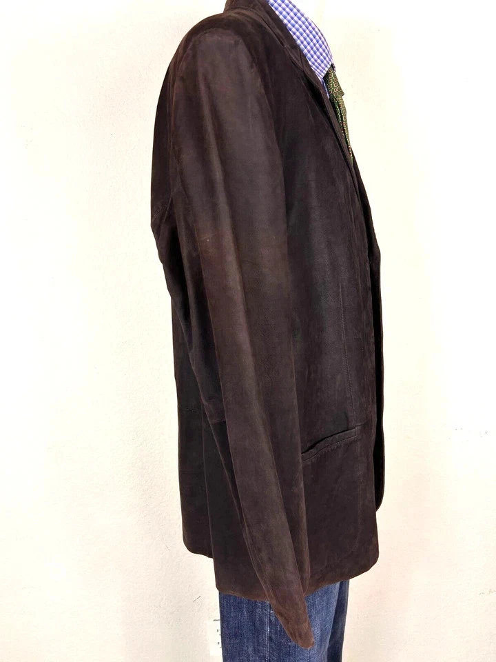 Chaqueta Blazer De Colección Remi Cuero Marrón Forrada Hecha en EE. UU. Para Hombre 46R Bonita Foto 2 de 4