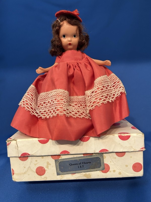 Nancy Ann Storybook Doll Queen Of Hearts #157 With Interesting Note In Her Box