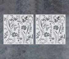 GSS Designs Woodland Wildflowers Botanical Stencils 2 Pack of 12x12Inch Reusa...