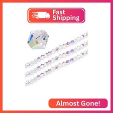 80pcs Czech 8mm Faceted Bicone Crystal Glass Loose Beads Spacer Crystal AB for D