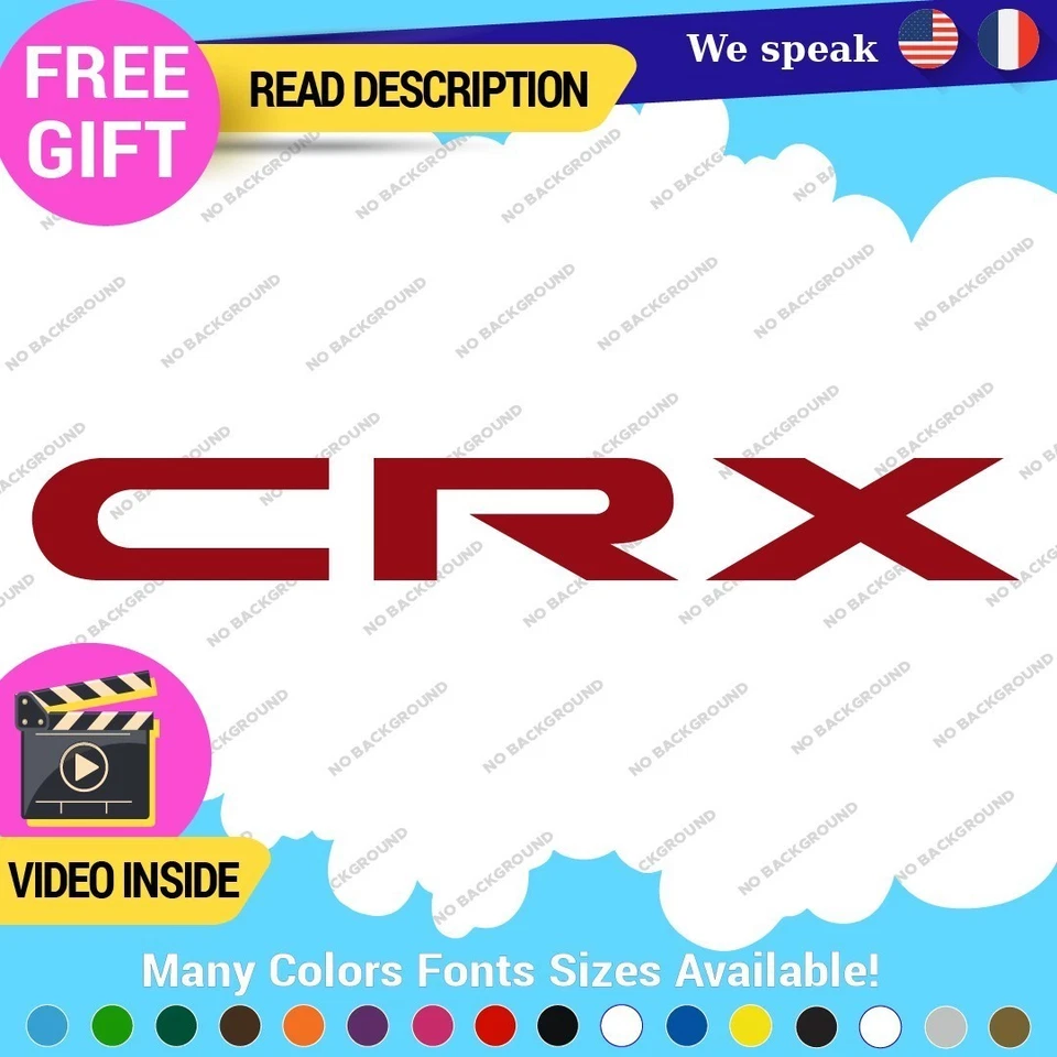 Fits Honda CRX Si SiR Decal Sticker Vinyl Side Hatch JDM Drift Tuning Civic Foto 4 de 4