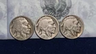 Lot of 3 Buffalo Nickels 5c 1914 P, 1923 S & 1926 S