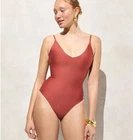 J Crew Lana One-Piece Swimsuit In Classic Sculpt Carolina Clay Red 2