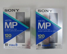 Lot 2 Sony 120 Metal Particle MP 8mm Video Cassette Tape P6-120MP New Sealed
