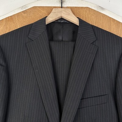 Luciano Bardelli Suit Mens 42R Gray Pinstripe 2 Button Super 150s Wool 38x30