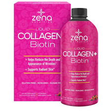 Zena Bioactive Liquid Collagen 2500mg 5000mcg Biotin 90 Servings Exp: 06/27