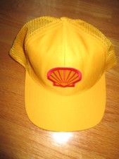 Vintage Designer Award Headwear Label SHELL OIL (Adjustable Snap Back) Mesh Cap