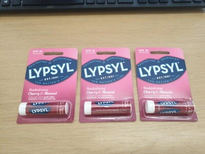 Lypsyl Cherry & Almond Revitalising Lip Balm SPF 15 X3 JUST £6.79 FREE POST