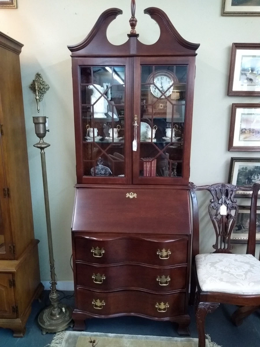Vintage Jasper Mahogany Secretary Desk Chippendale Style