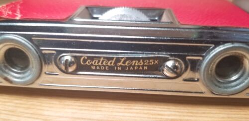 Vtg Travellers Collapsible Folding Opera Glasses Binoculars Chrome & Red W/Box - Picture 4 of 15
