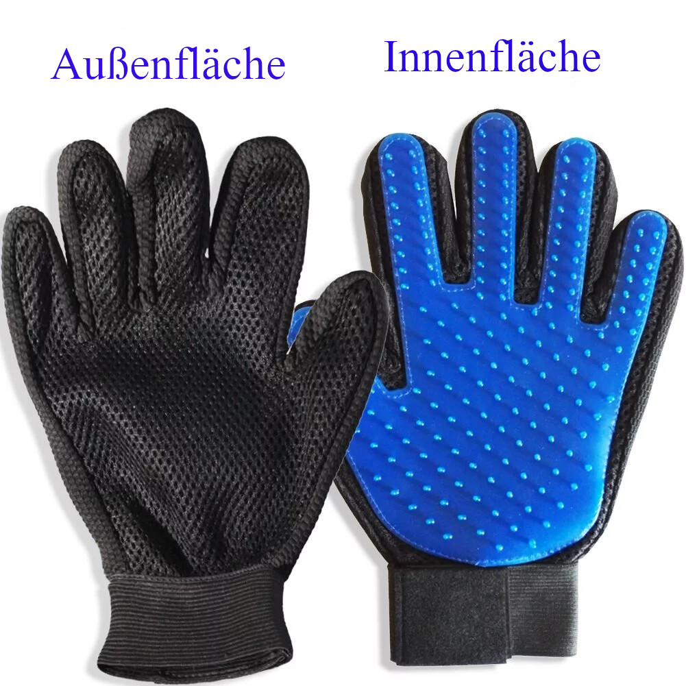 Fell Fänger Handschuh - Tierhaarentfernung Mit Bürste Für Hunde & Katzen