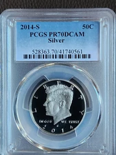 2014 S Silver Kennedy Half Dollar Silver Proof PCGS PR70DCAM