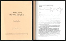 Eoin Colfer SIGNED AUTOGRAPHED Artemis Fowl The Opal Deception Unedited Copy ARC