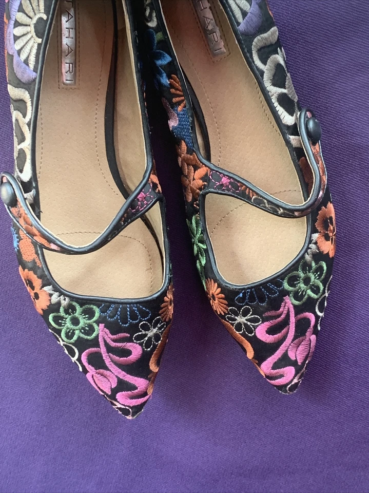 TAHARI Park Floral Paisley Arco Iris Punta Ballet Pisos SEXY Talla 7 ❤️sj17j19 Foto 4 de 4