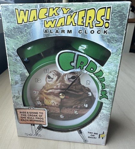 New Wacky Wakers Bull Frog Alarm Clock Croaks New Old Stock Wacky Animal Clock - Picture 9 of 11