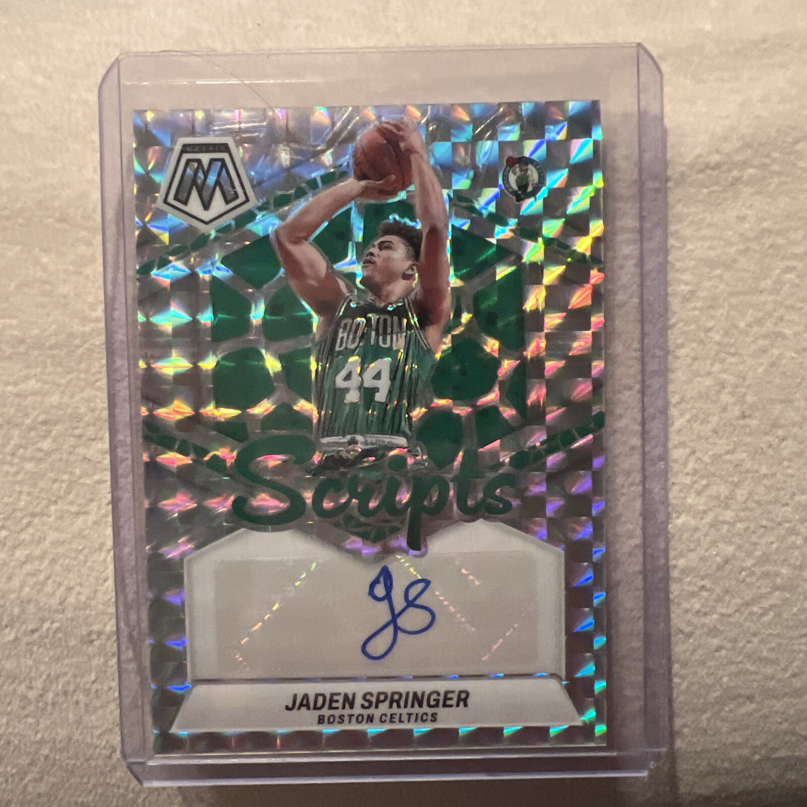 2023-24 PANINI MOSAIC SCRIPTS JADEN SPRINGER AUTO #MS-SPR Silver Prizm CELTICS