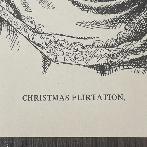 Christmas Flirtation Thomas Nast Woodblock Engraved Print 1882 Harper's Rare - Picture 16 of 16