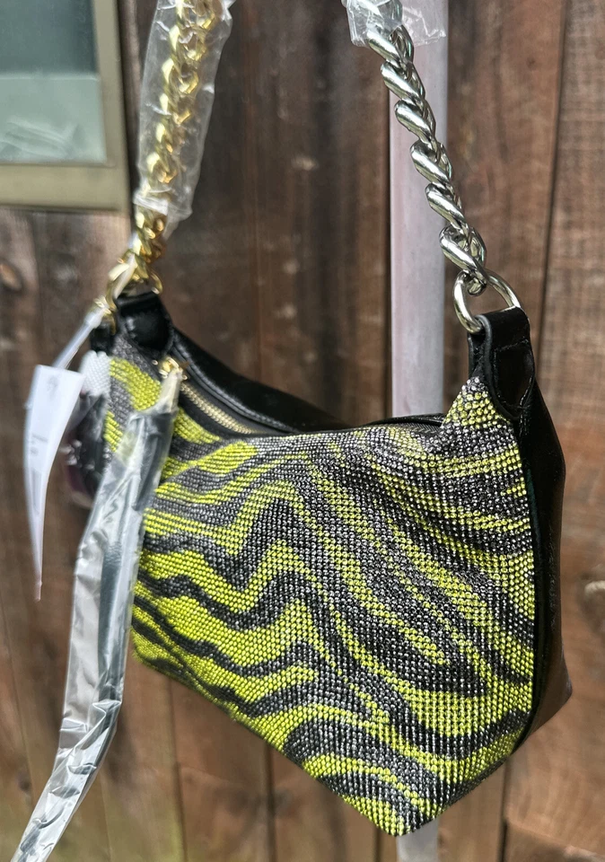 Bolso de hombro Betsey Johnson Gang Hobo verde leopardo Foto 2 de 4