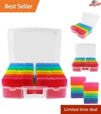16-Piece Photo Organizer Set - Compact  Stackable Photo Cases for Storage