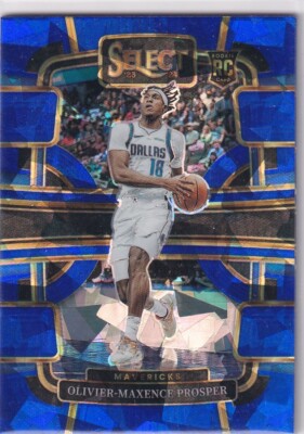 Panini 2023-24 Select NBA No. 85 Olivier-Maxence Prosper Rookie Blue Cracked Ice