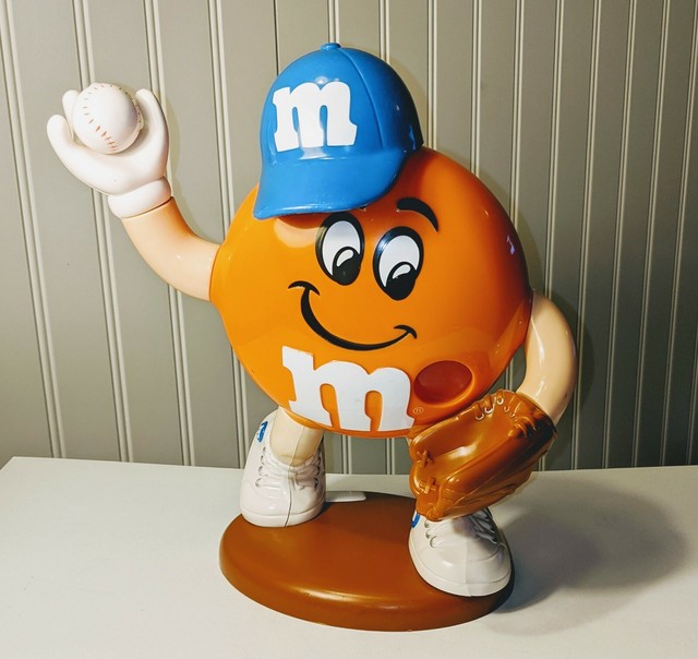 M&M's Candy Dispenser Orange Baseball Player 9 1/2" Tall eBay