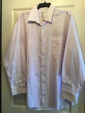 Forsyth Mens Tailored Fit Long Sleeve Check Shirt Size 17.5  Neck