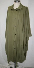 Anthropologie PILCRO Olive Green Long Utility Jacket Poncho Snap One Size NEW