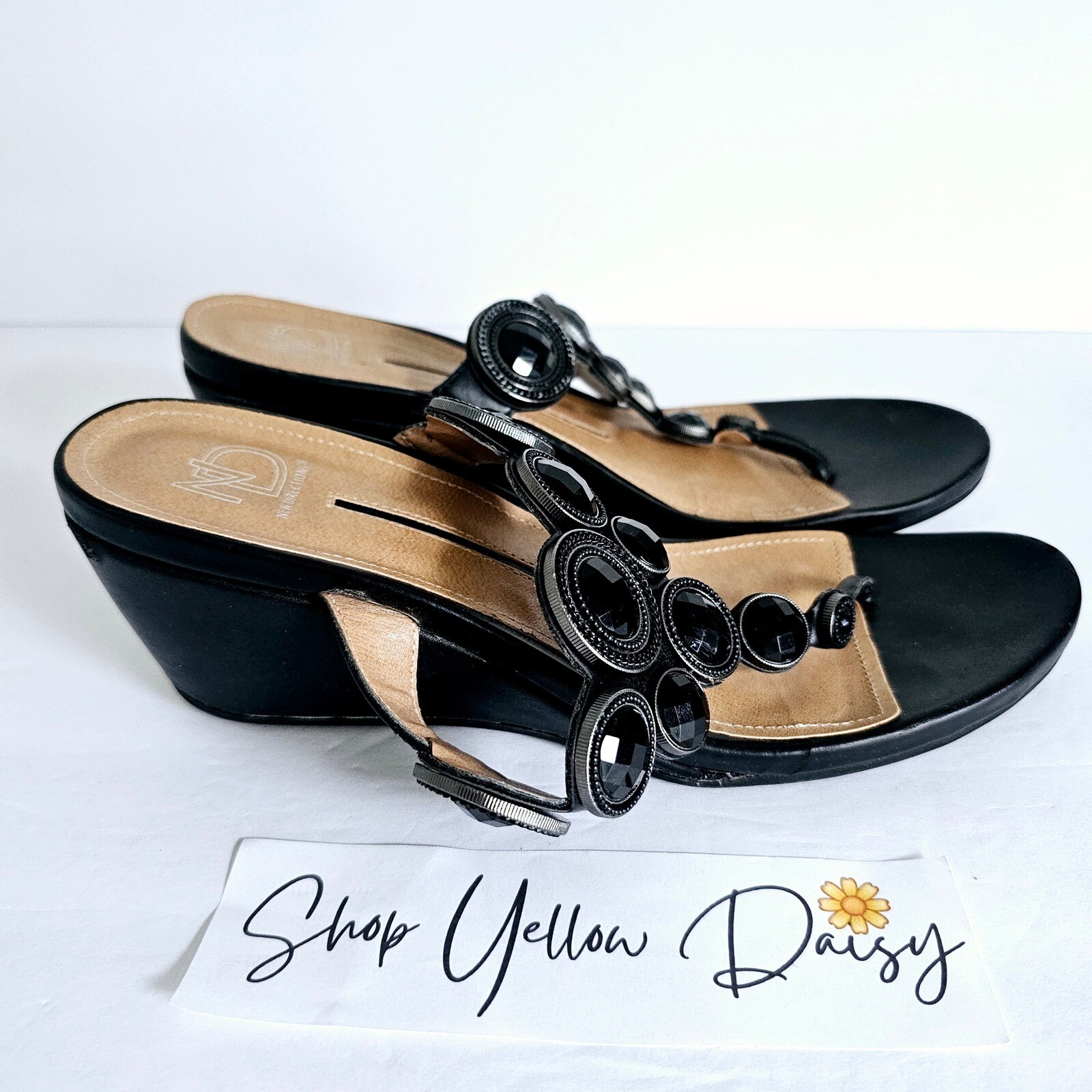 APL Sandalo donna nero con zeppa Fresca New Direction tacco 9 Sh654 2