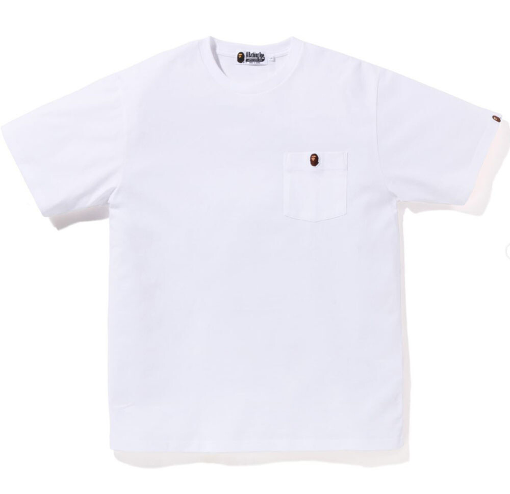 A BATHNIG APE Men's APE HEAD ONE POINT POCKET TEE 1I80109009 New
