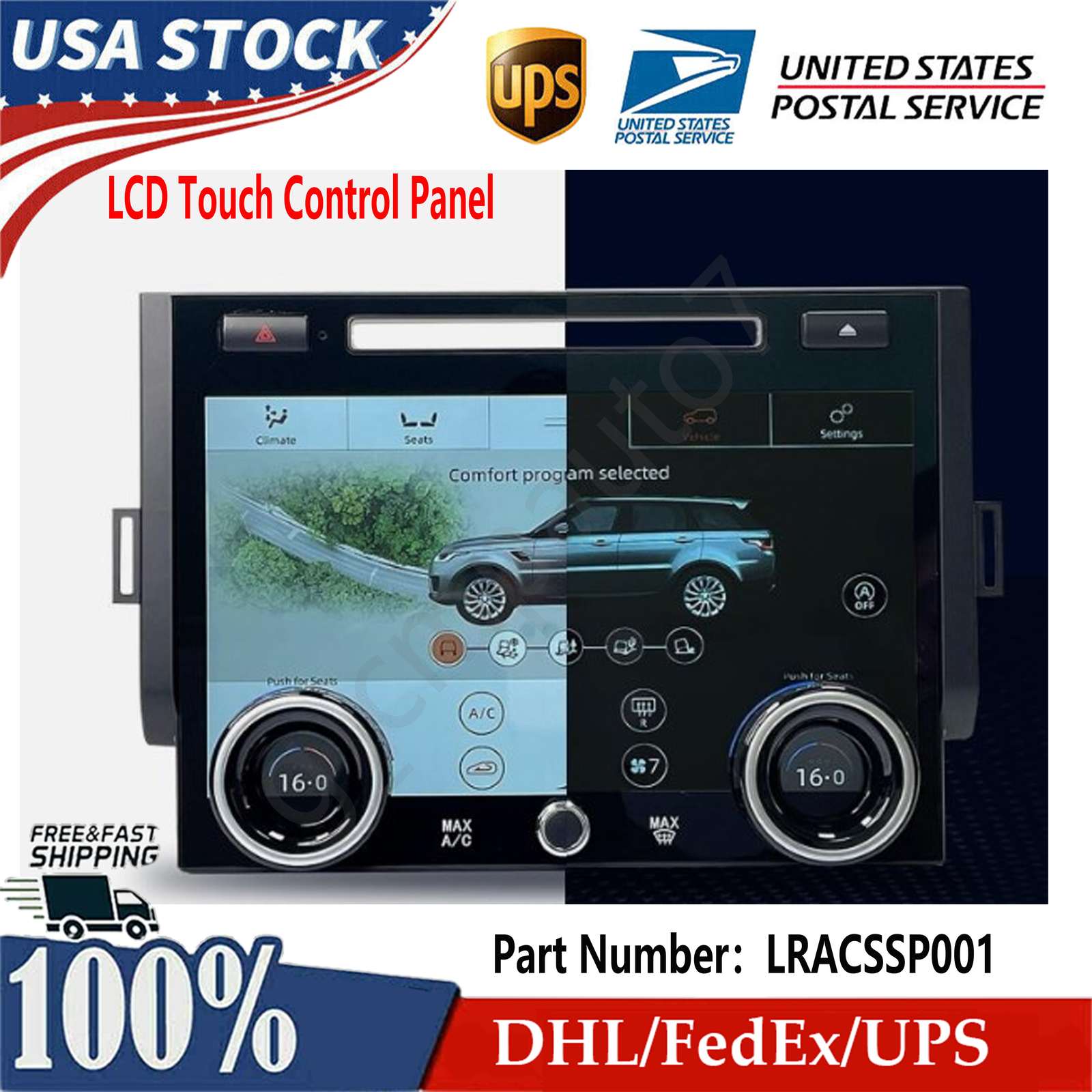 Car AC Air Condition Control LCD Screen Panel For Range Rover Sport L494 14-17