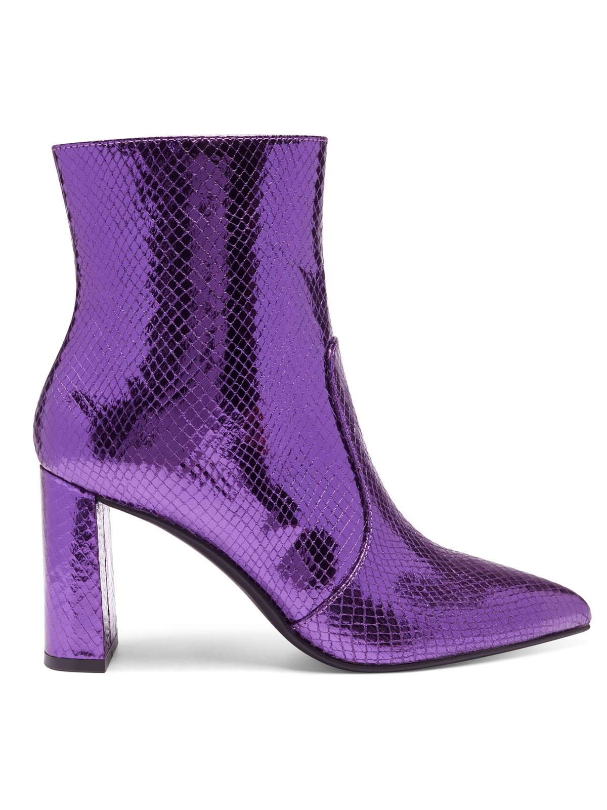 INC Womens Purple ScalePattern Memory Foam Booties Toe Block Heel Booties 6.5 M