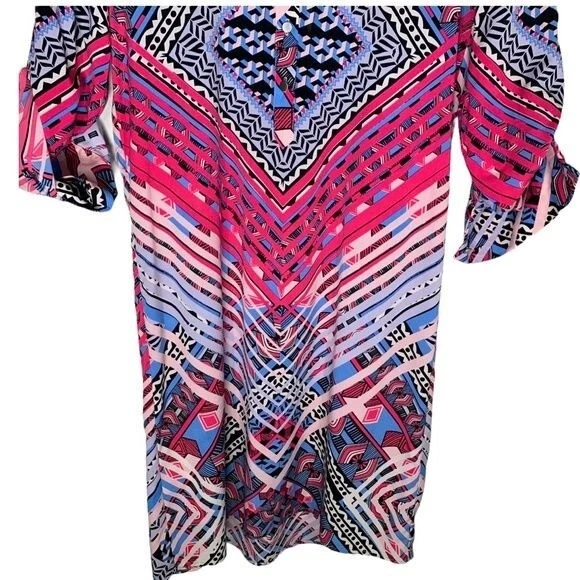 Vestido Antonio Melani Mujer 0 XS Cambio Funda Rosa Azul Estampado Trabajo Informal Carrera Foto 3 de 4